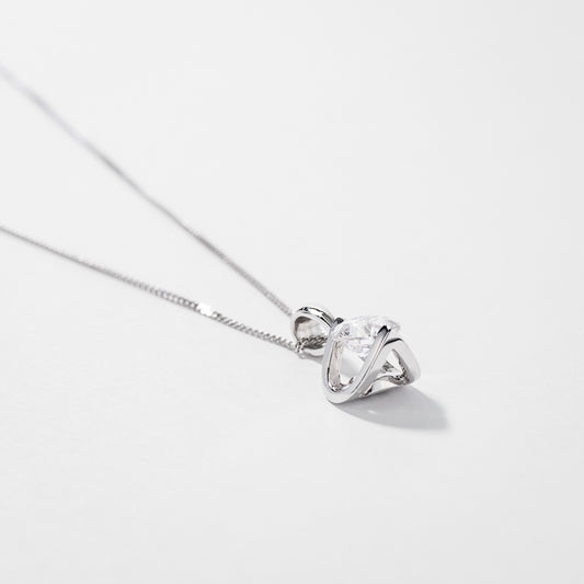 Tension Set Canadian Diamond Solitaire Necklace in 14K White Gold (0.50ct tw)