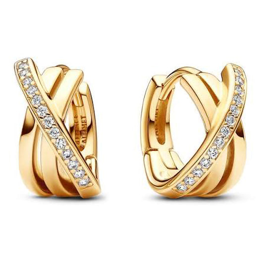 Pandora Crossover Pave Hoop Earrings | 263150C01