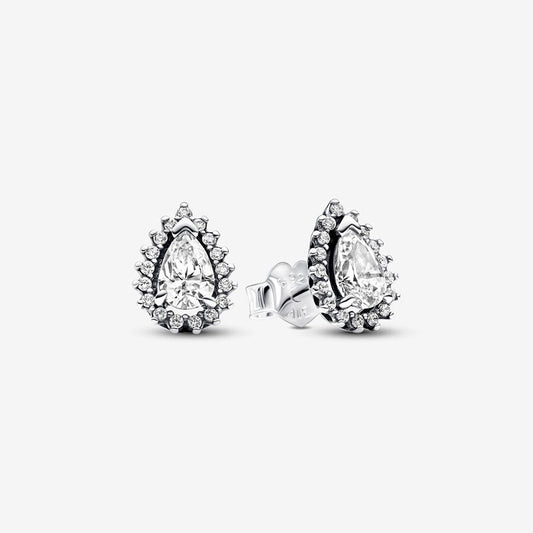 Pandora Sparkling Pear Halo Stud Earrings | 292834C01