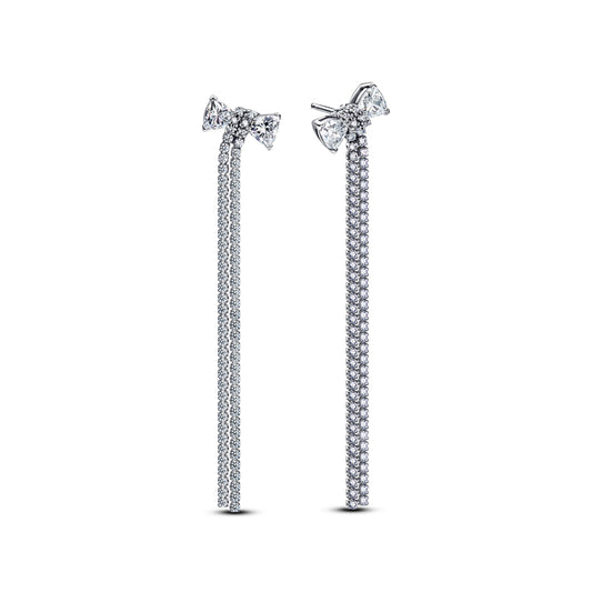 Pandora Pavé Bow Drop Earrings | 293544C01