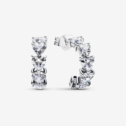 Pandora Sparkling Hearts Open Hoop Earrings | 293657C01