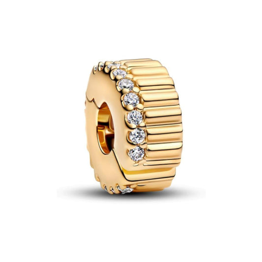 Pandora Ribbed Clip Charm | 764078C01