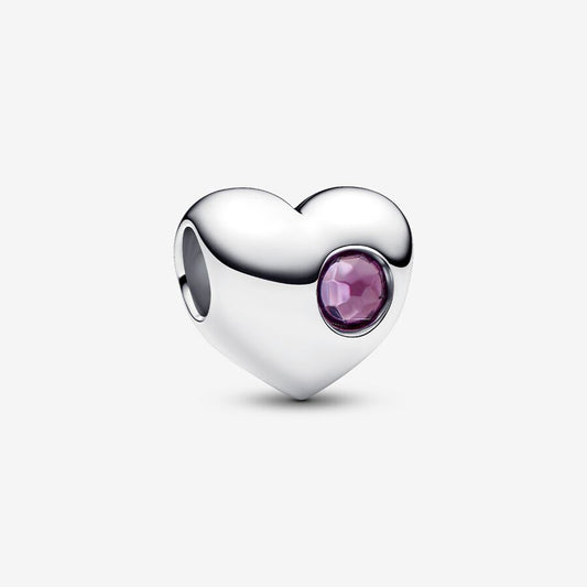 Pandora February Engravable Purple Stone Heart Charm | 794161C02
