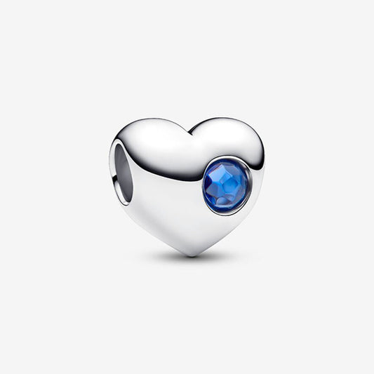 Pandora September Engravable Blue Stone Heart Charm | 794161C09