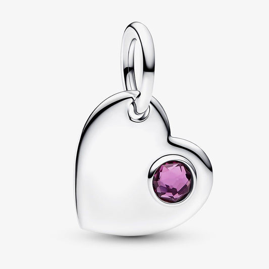 Pandora February Engravable Heart Purple Stone Dangle Charm | 794295C02