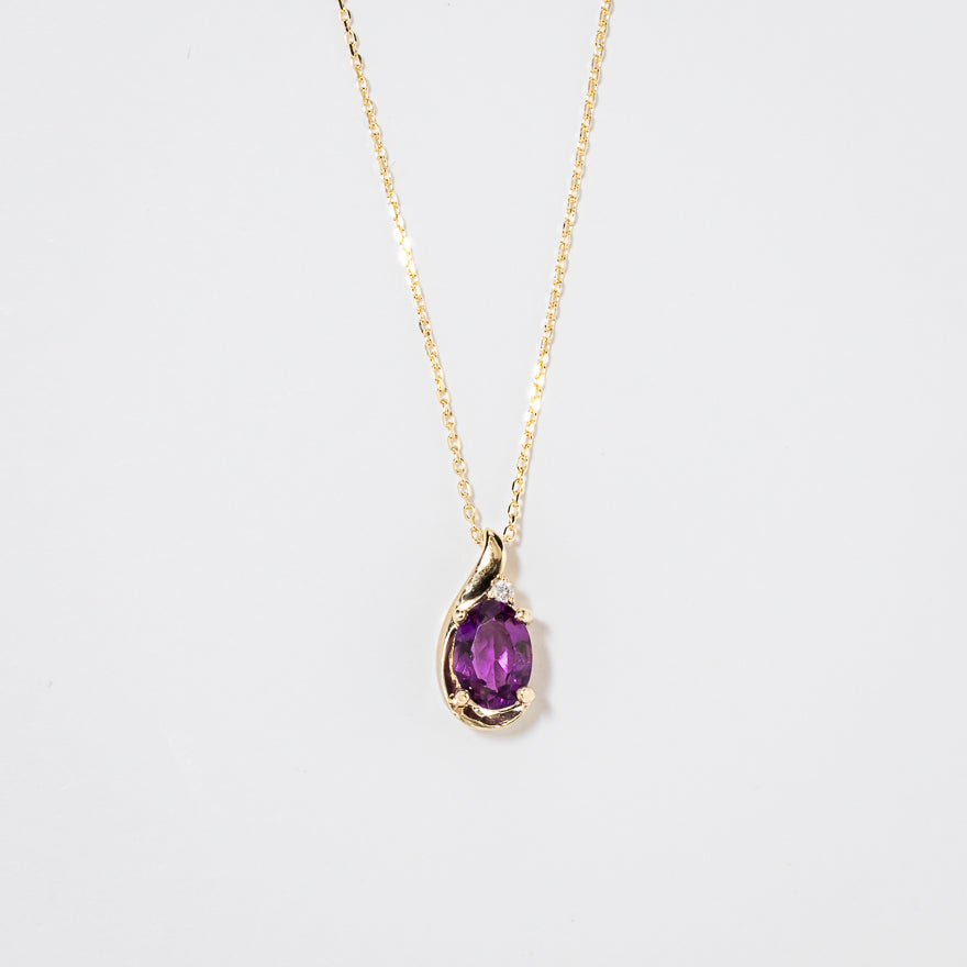 Amethyst Necklace in 10K Yellow Gold – Ann-Louise Jewellers