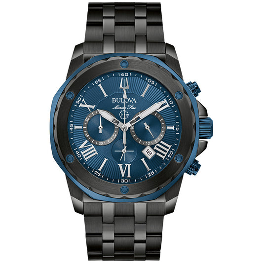 Bulova Marine Star 44mm Blue Dial Quartz Watch | 98B410