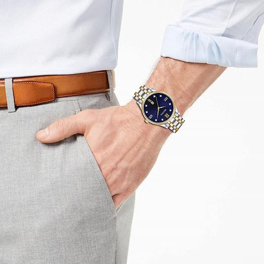 Bulova Men's Classic Two-Tone Watch with Blue Dial | 98D130