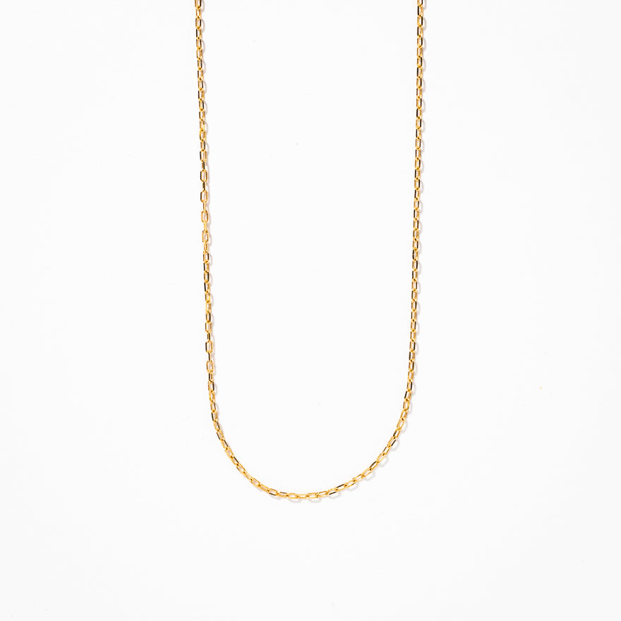 10K Italian Yellow Gold 1mm Open Cable Chain (18