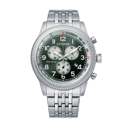 Citizen Watch Eco Drive Green Dial Watch 42mm | AT2460-89X