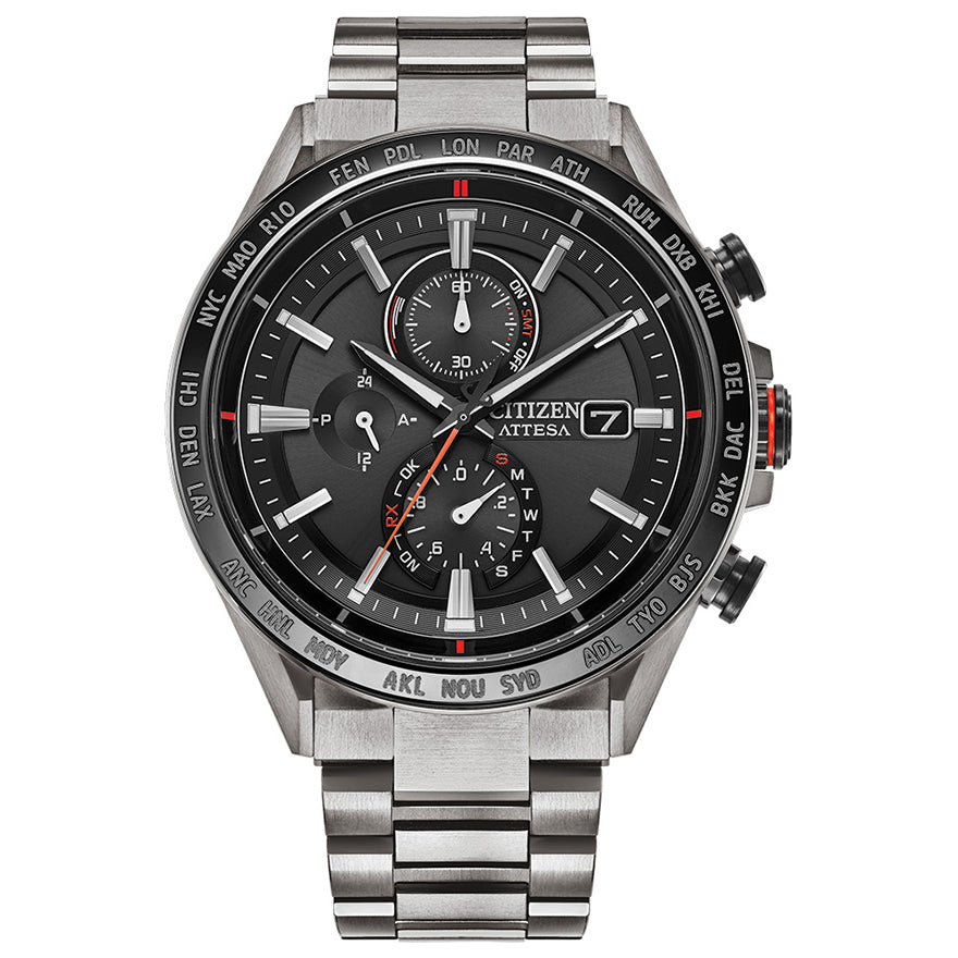 時計 CITIZEN ATTESA ACTLine AT8189-61E Citizen Eco-Drive Attesa Black Dial Super Titanium Watch | AT8189