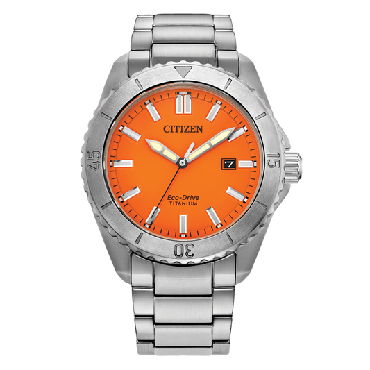 Citizen Eco-Drive Brycen Orange Dial Super Titanium Watch | AW1840-50X