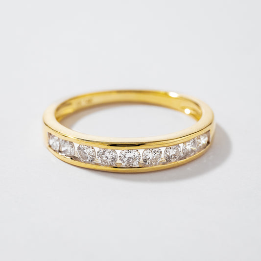 14K Channel Set Diamond Yellow Gold Wedding Band (0.40ct tw)