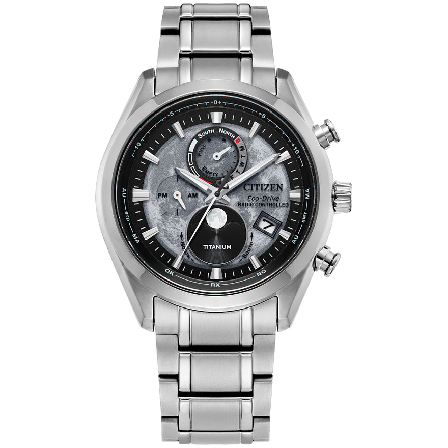 Citizen Eco-Drive Tsuki-yomi A-T Gray Dial Super Titanium Bracelet |  BY1010-57H