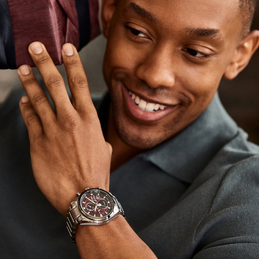 Citizen Eco-Drive Tsuki-yomi A-T Red Dial Super Titanium Bracelet | BY1018-55X