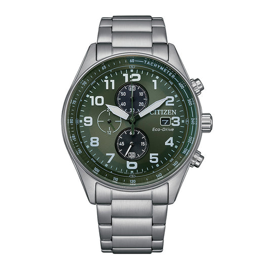 Citizen Eco-Drive Brycen Green Dial Chronograph Watch | CA0770-56X