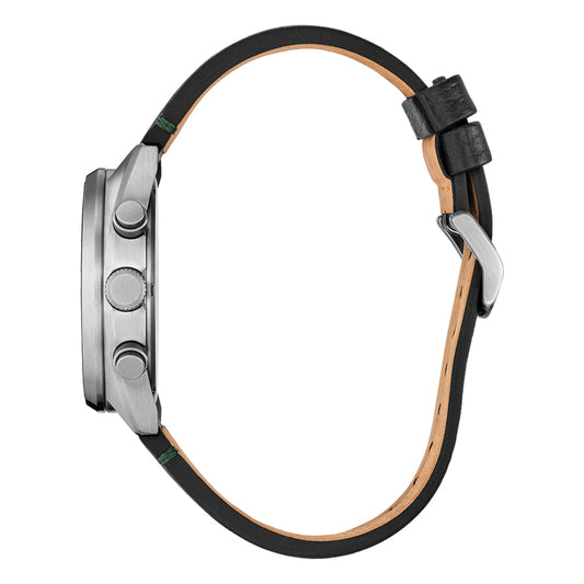 Citizen Eco-Drive Sport Casual Green Dial Leather Strap Watch | CA7041-07X