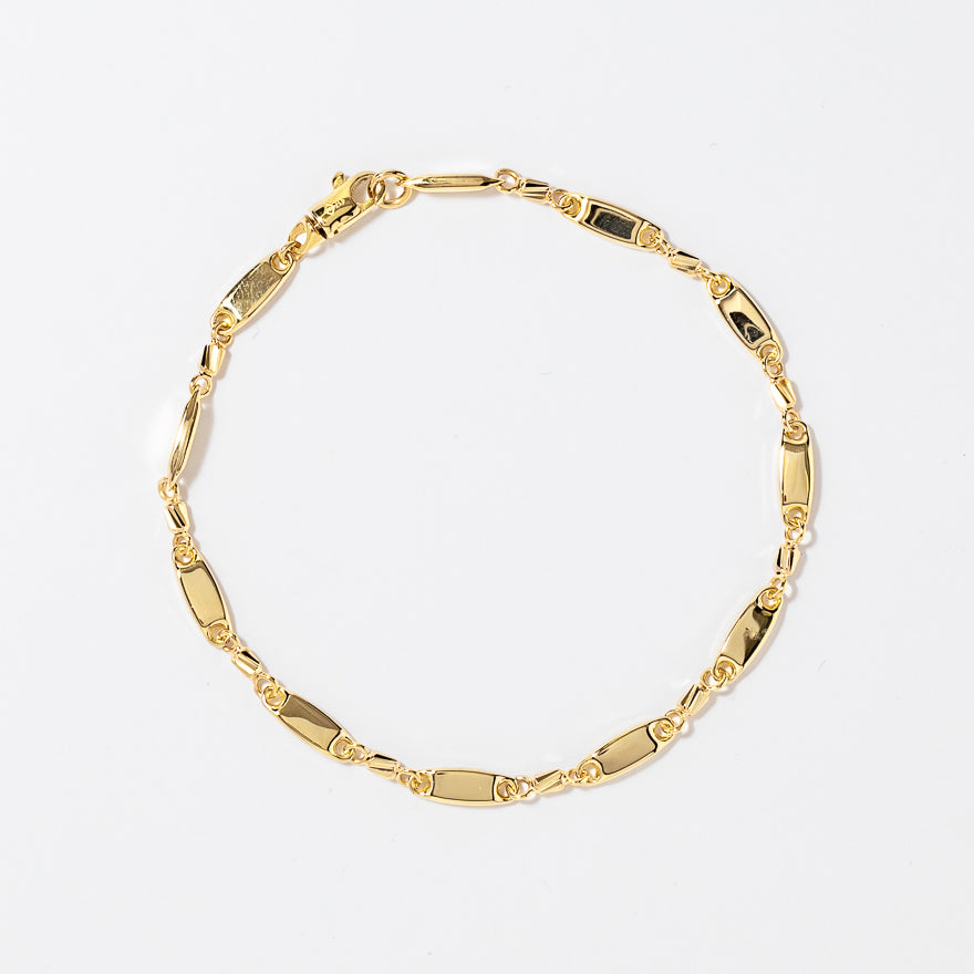 10K Yellow Gold Link Plate Bracelet