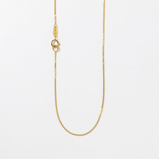 14K Yellow Gold 0.80mm Curb Chain (16")