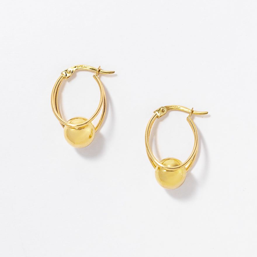 High Polish Ball Earrings in 10K Yellow Gold
