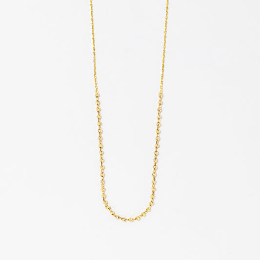 Mini Diamond Cut Beaded Chain in 10K Yellow Gold