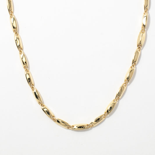 Oval Beveled Chain Necklace in 10K Yellow Gold (18.5")