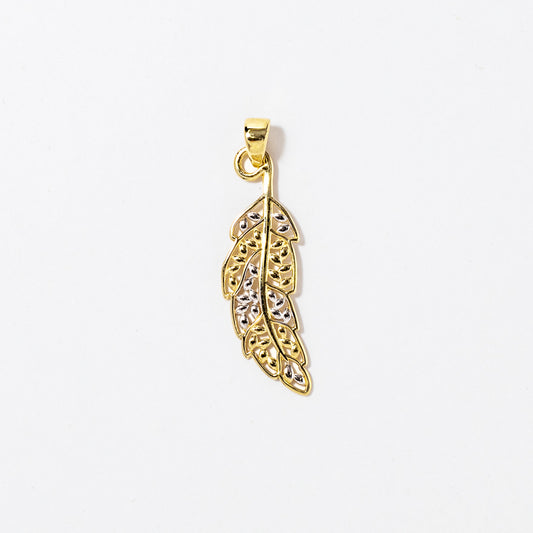 Feather Pendant in 10K Yellow Gold
