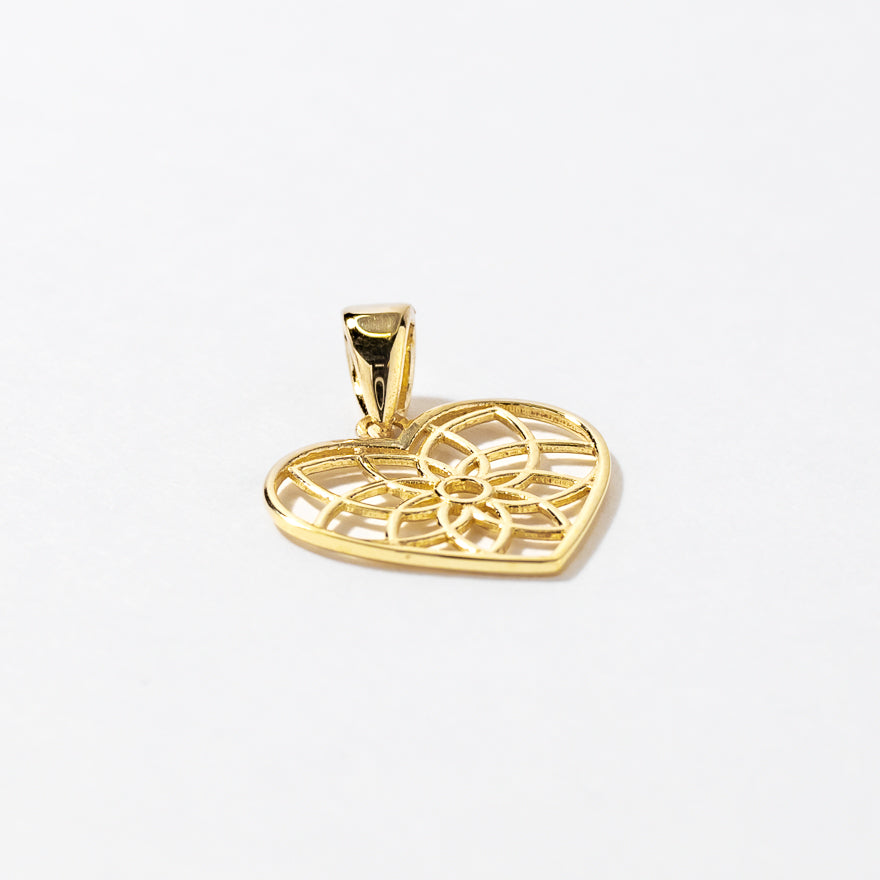 Wired Heart Pendant in 10K Yellow Gold