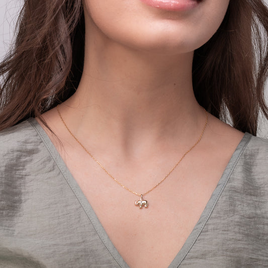 Elephant Pendant in 10K Yellow Gold
