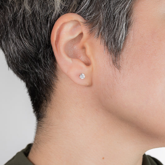 Lab Grown Diamond Stud Earrings in 14K White Gold (0.50 ct tw)