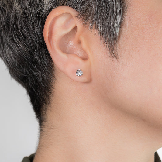 Lab Grown Diamond Stud Earrings in 14K White Gold (0.75 ct tw)