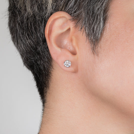 Lab Grown Diamond Stud Earrings in 14K White Gold (2.00 ct tw)