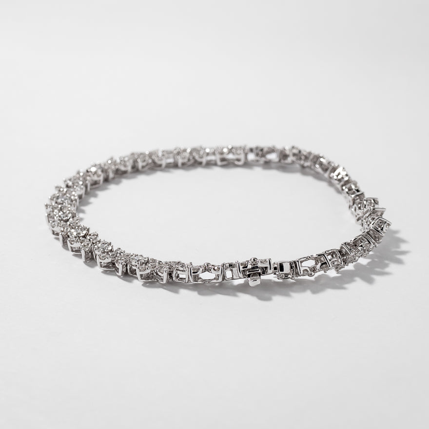 Diamond "XO" Bracelet in 10K White Gold (3.00 ct tw)