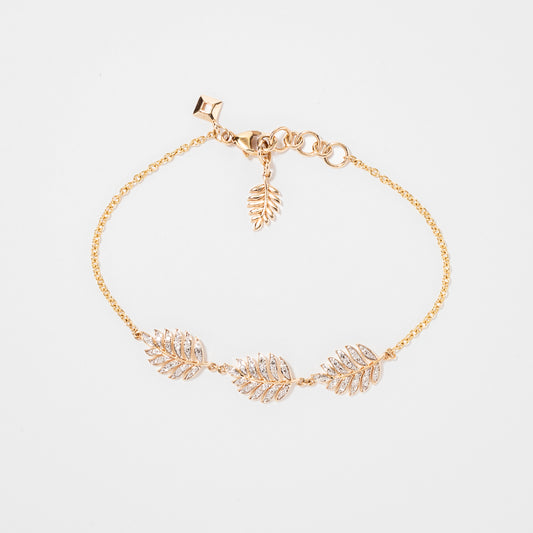 Leaf Diamond Bracelet in 10K Yellow Gold (0.20 ct tw)