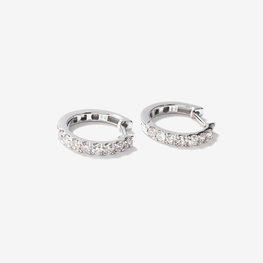 Diamond Hoop Earrings in 10K White Gold (0.75 ct tw)