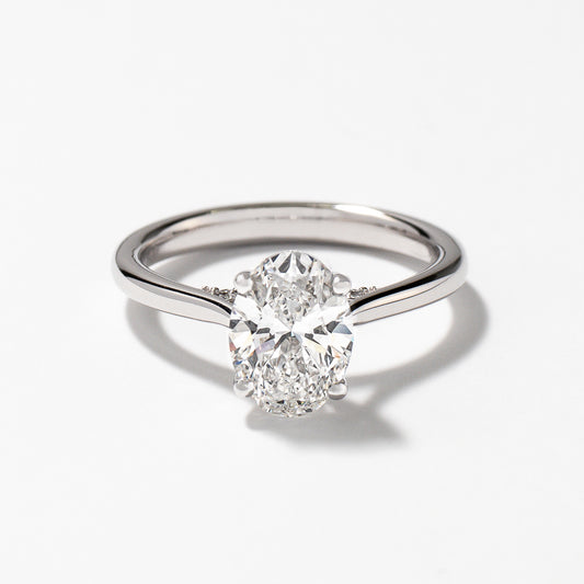 Lab Grown Oval Cut Diamond Engagement Ring in 14K White Gold (1.57 ct tw)