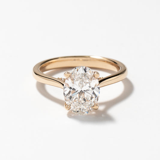 Lab Grown Oval Cut Diamond Engagement Ring in 14K Yellow Gold (2.07 ct tw)