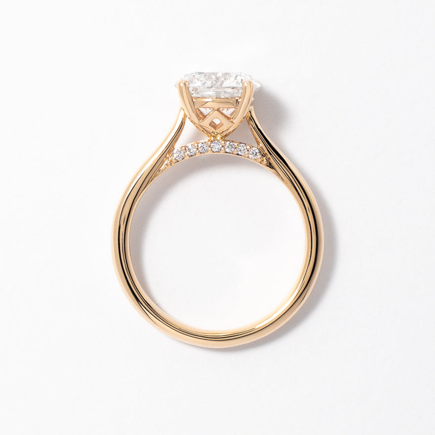 Lab Grown Round Cut Diamond Engagement Ring in 14K Yellow Gold (2.07 ct tw)