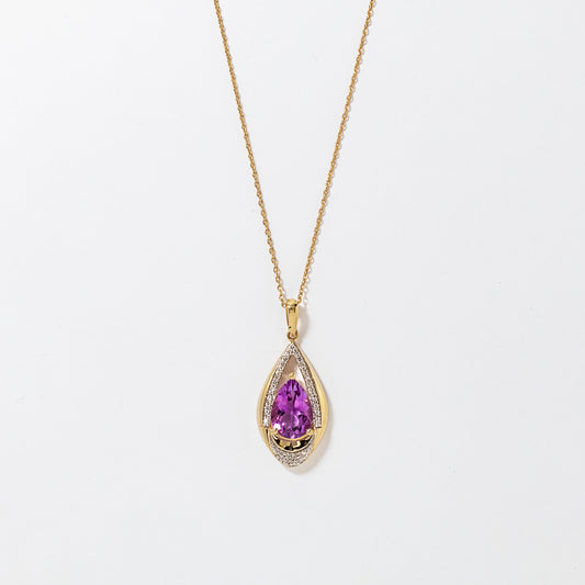 10K Amethyst Pendant in 10K Yellow Gold