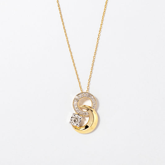 Diamond Moon Pendant in 10K Yellow Gold (0.25 ct tw)