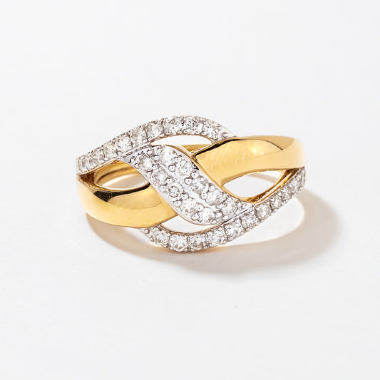 Diamond Cluster Ring in 10 Yellow and White Gold (0.50 ct tw)