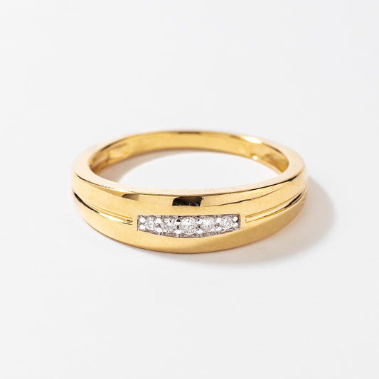 Men's Diamond Wedding Band in 10K Yellow Gold (0.08 ct tw)