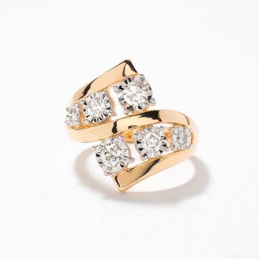 Diamond Cluster Ring in 10K Yellow Gold (0.70 ct tw)