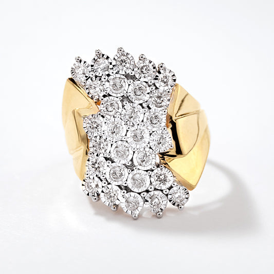 Diamond Dinner Ring in 10K Yellow Gold (1.00 ct tw)