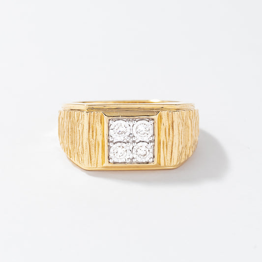 Men’s Diamond Ring in 10K Yellow Gold (0.16 ct tw)