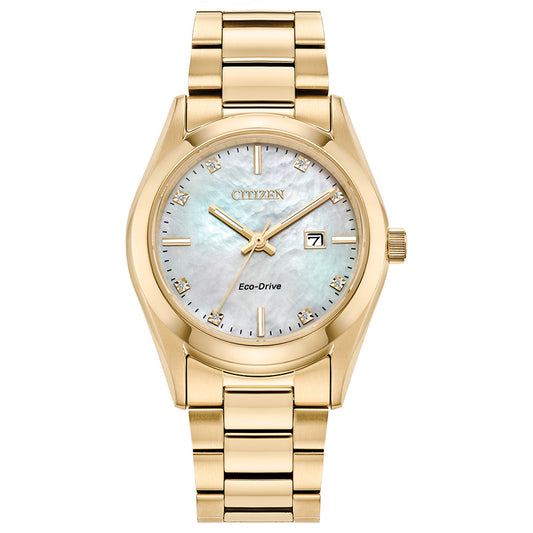 Citizen Eco-Drive Sport Luxury Watch Gold-Tone Stainless Steel Bracelet | EW2702-59D