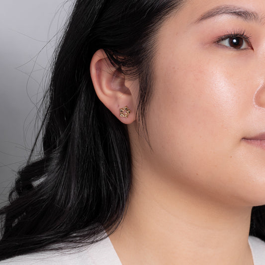 Star Stud Earrings in 10K Yellow Gold