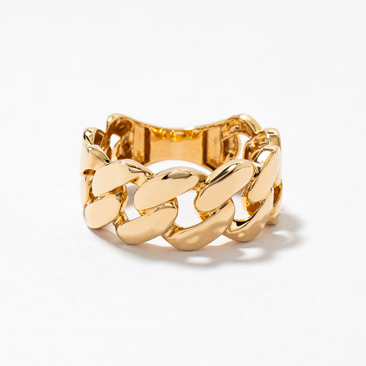 Men's Cuban Link Ring in 10K Yellow Gold