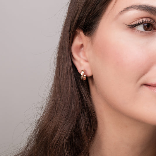 Braided Hoop Earrings in 10K Yellow Gold