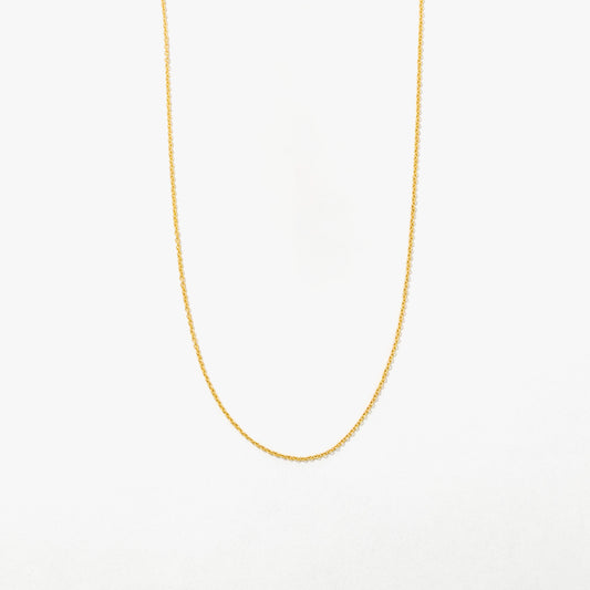 10K Italian Yellow Gold 1mm Round Cable Chain (18")
